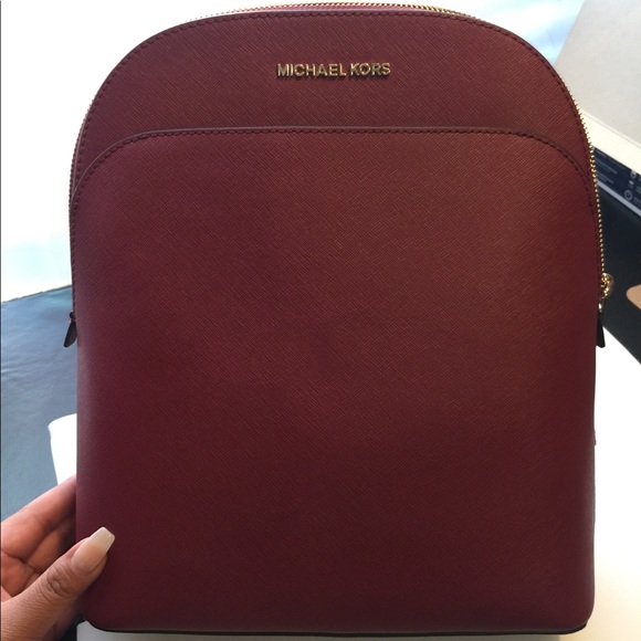 michael kors burgundy backpack